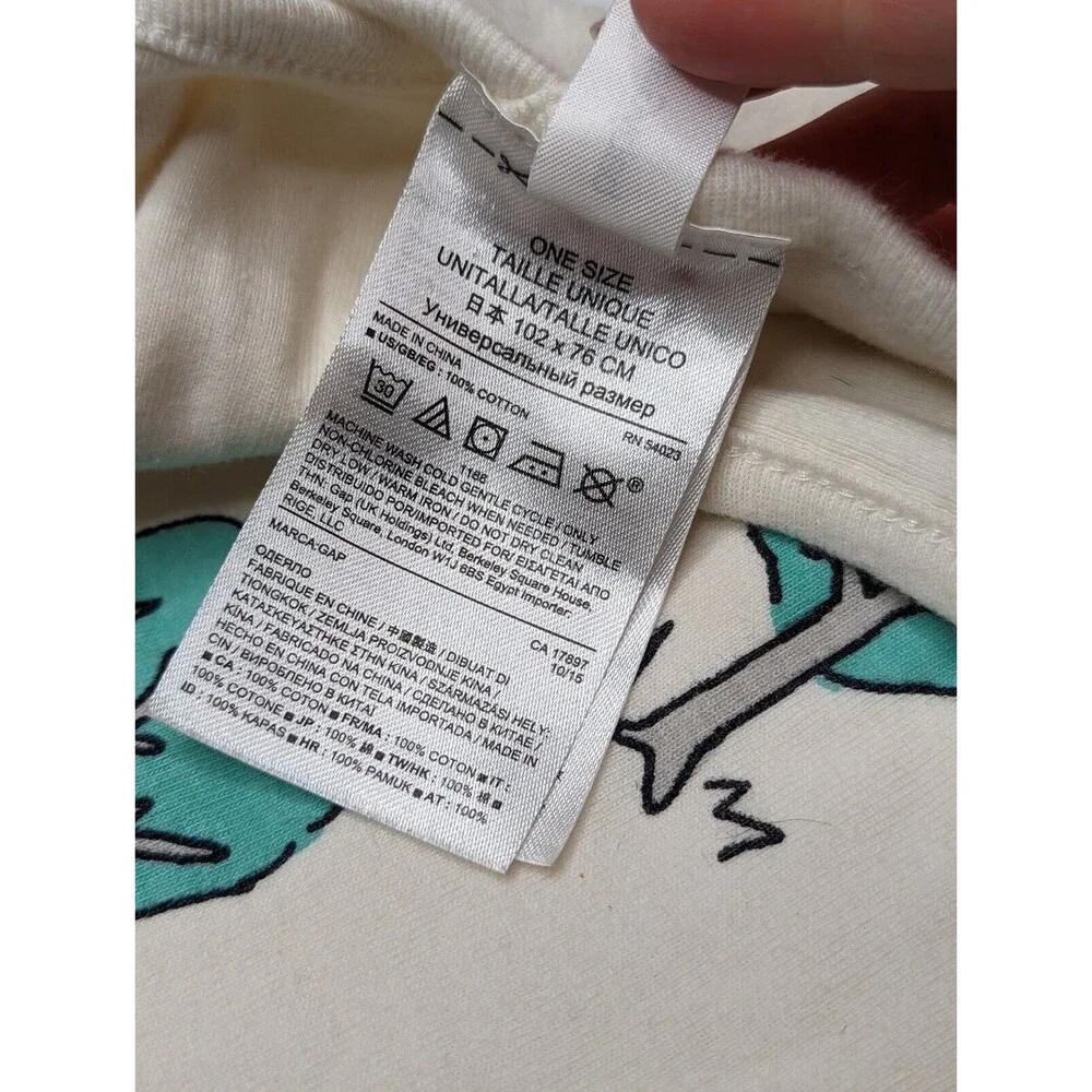 Baby Gap White Let's Go on a Picnic Dog Park Cotton Blanket Security 2016 30x34